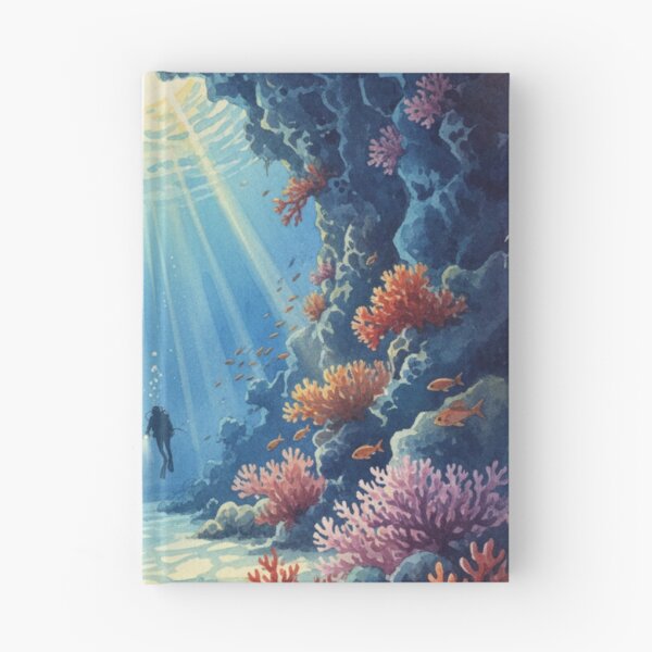 Item preview, Red Sea Cave Dive - Mystical Underwater Exploration Art designed and sold by DreamyArtStudio70.