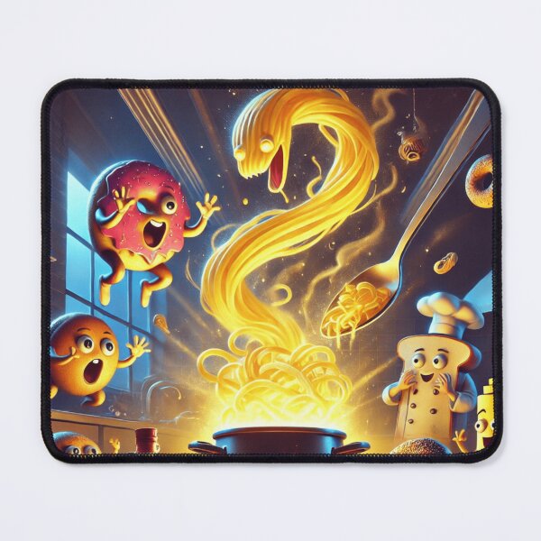 Item preview, Summoning the Pasta Monster – Funny Surreal Kitchen Chaos Art designed and sold by ComedyInkFactor.