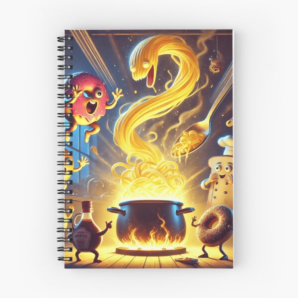 Item preview, Summoning the Pasta Monster – Funny Surreal Kitchen Chaos Art designed and sold by ComedyInkFactor.