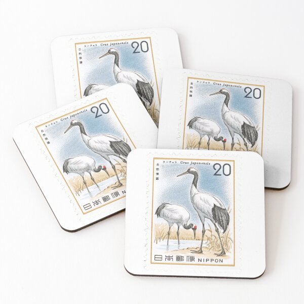 Item preview, Japanese Nippon Red Crowned Cranes Japan Postage Stamp designed and sold by red-amber65.