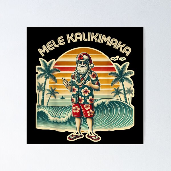 Item preview, Mele Kalikimaka Santa Tropical Christmas Hawaiian Shirt Beach Vibe designed and sold by AnsadoWinu.
