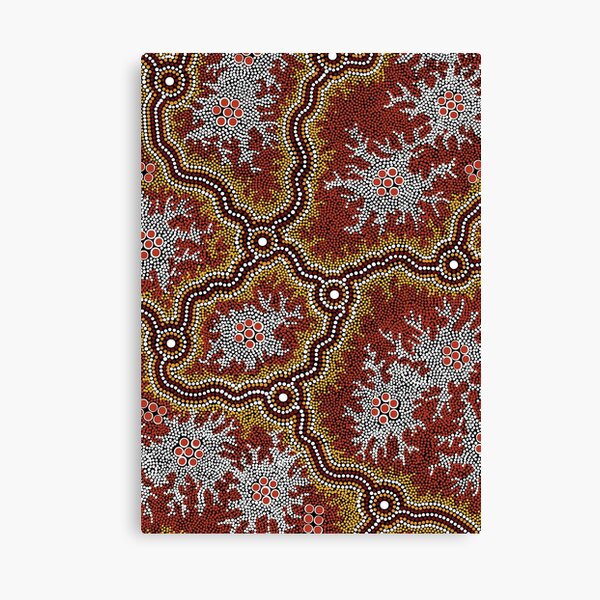 Authentic Aboriginal Art - Mountains Canvas Print
