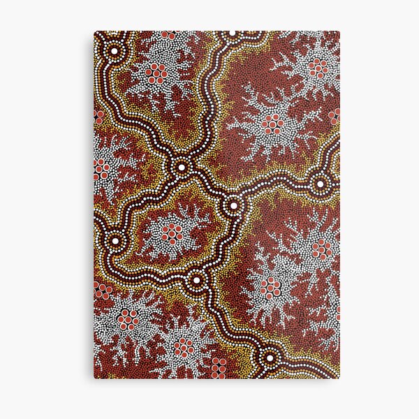 Authentic Aboriginal Art - Mountains Metal Print