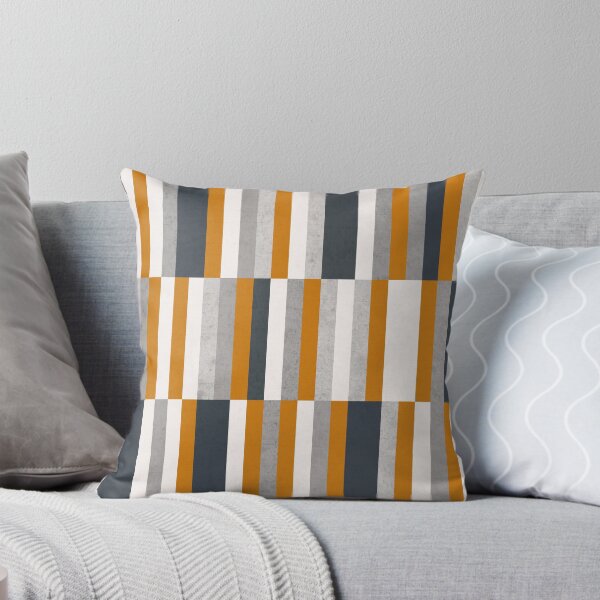 Item preview, Abstract Retro Geometry - Earthy Colors - Stripes in Ochre Navy Blue Grey designed and sold by Petra Lang.