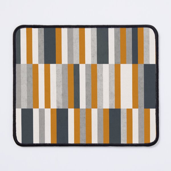 Item preview, Abstract Retro Geometry - Earthy Colors - Stripes in Ochre Navy Blue Grey designed and sold by Petra Lang.
