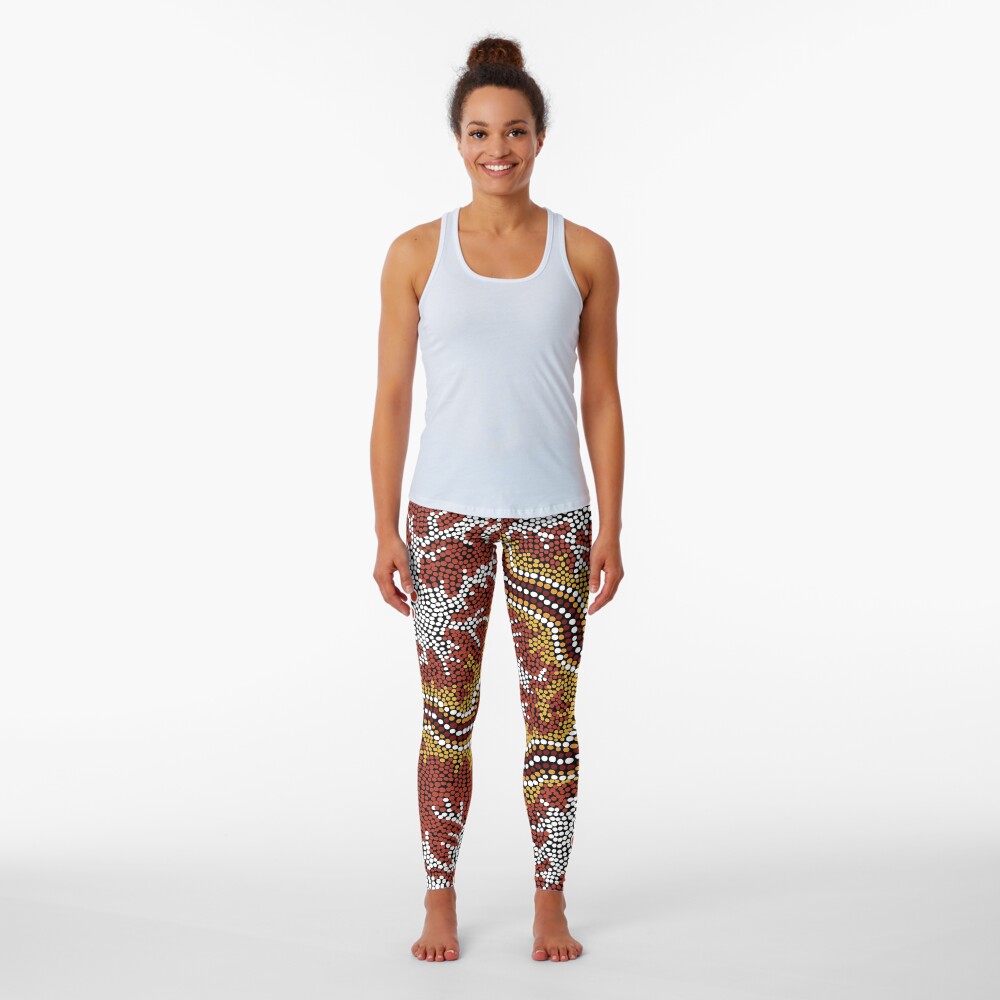 Authentic Aboriginal Art - Mountains Leggings