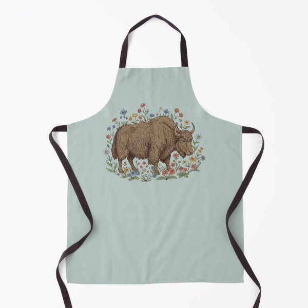 Item preview, Yak With Wildflowers Illustration designed and sold by BirdsnStuff.