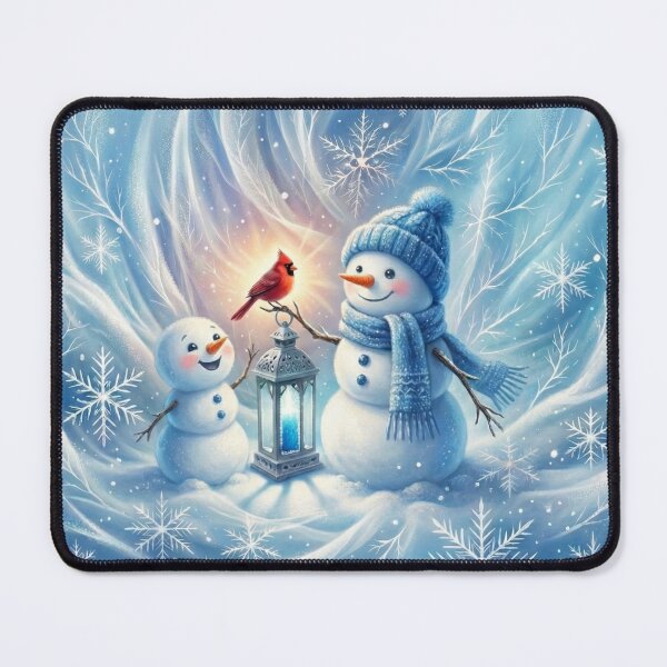 Item preview, Winter Wonderland Snowman Duo with Cardinal designed and sold by Shawdar.