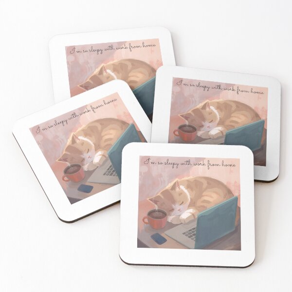 Item preview, Sleepy cat work from home designed and sold by AppleMe.