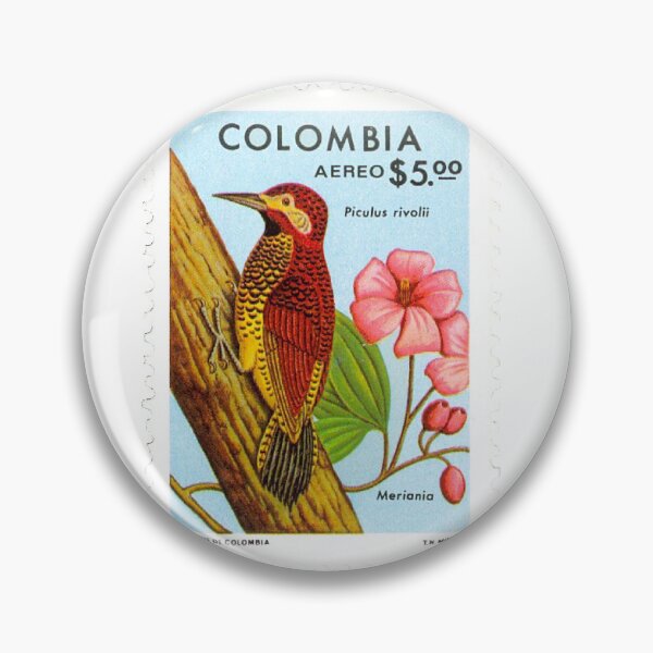 Item preview, Columbian Crimson Mantled Woodpecker Columbia Postage Stamp designed and sold by red-amber65.