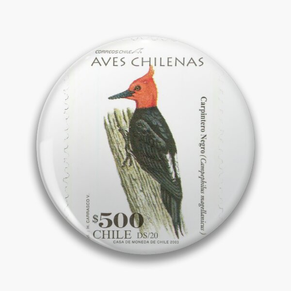 Item preview, Chile Magellanic Woodpecker Chilean Postage Stamp designed and sold by red-amber65.
