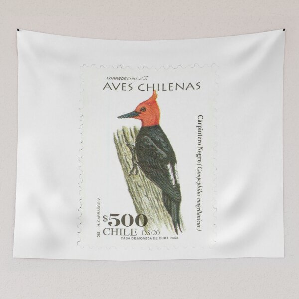 Item preview, Chile Magellanic Woodpecker Chilean Postage Stamp designed and sold by red-amber65.