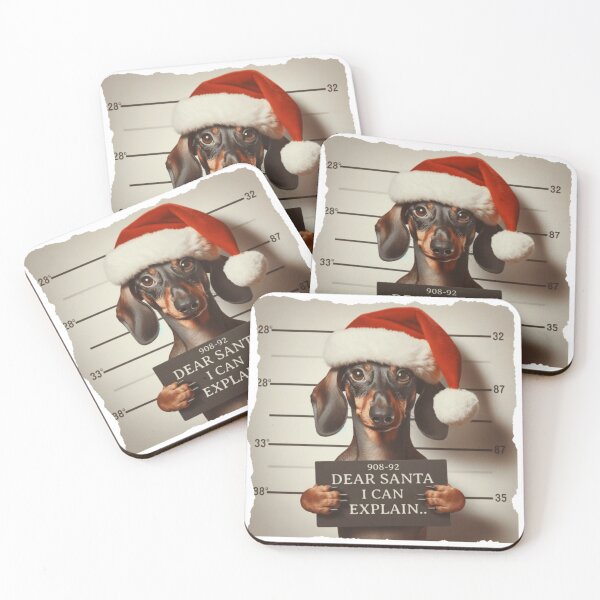 Item preview, Dear Santa I Can Explain Dachshund Dog Mugshot Christmas Pun designed and sold by StanaLuis.