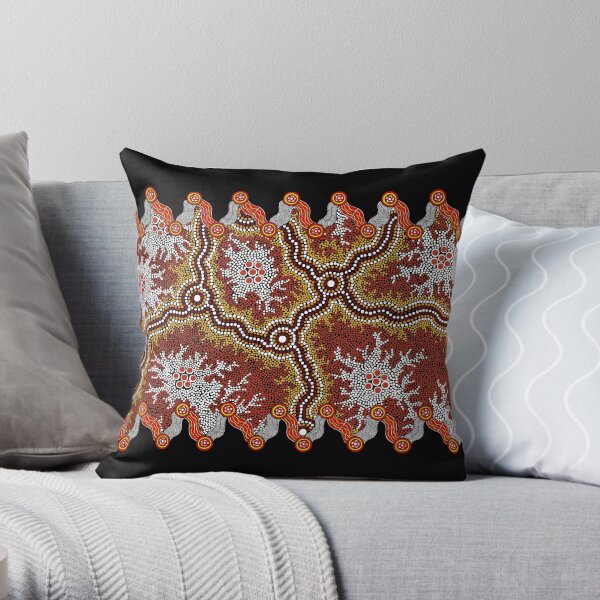 Aboriginal Art Authentic – Travels Throw Pillow