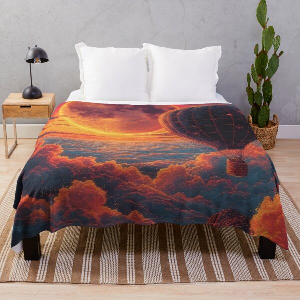 Item preview, Hot air balloon floating over lunar landscape designed and sold by Mianku | Für das Leben.