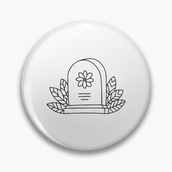 Item preview, A tomb resting beside a pile of leaves with a flower symbol on its surface designed and sold by rasagamastore.