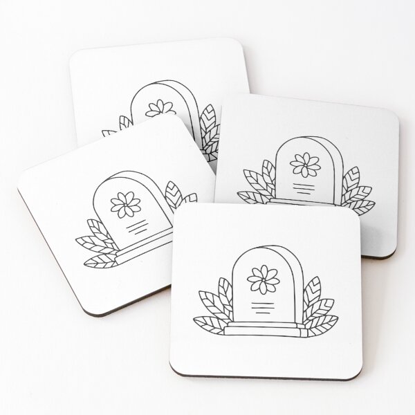 Item preview, A tomb resting beside a pile of leaves with a flower symbol on its surface designed and sold by rasagamastore.