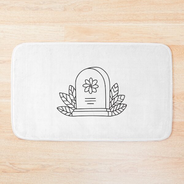 Item preview, A tomb resting beside a pile of leaves with a flower symbol on its surface designed and sold by rasagamastore.