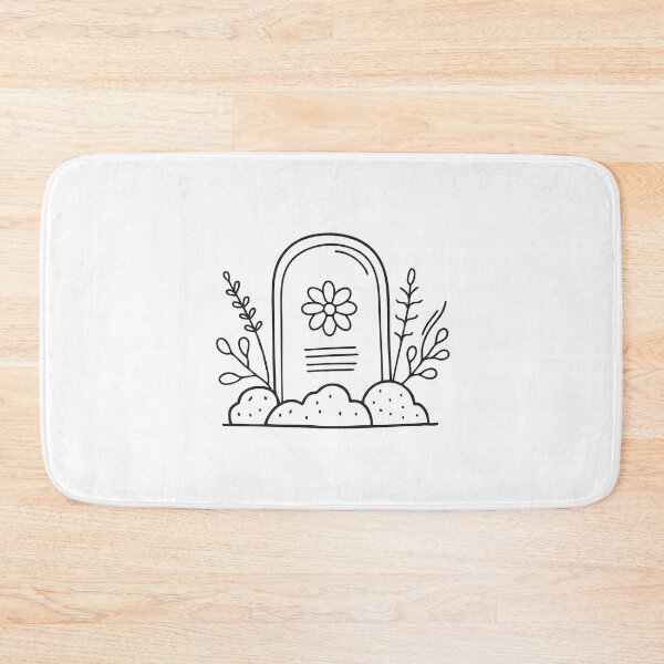Item preview, A tomb surrounded by moss and dry flowers, marked with a flower symbol designed and sold by rasagamastore.
