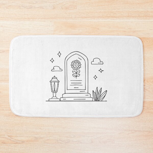 Item preview, Beside a lantern in a quiet graveyard, a tomb with a floral emblem designed and sold by rasagamastore.
