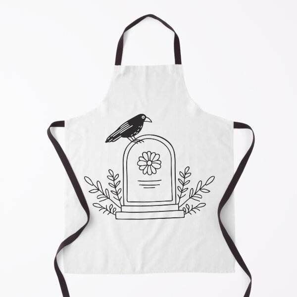 Item preview, A tomb with a flower design beside a crow sitting designed and sold by rasagamastore.