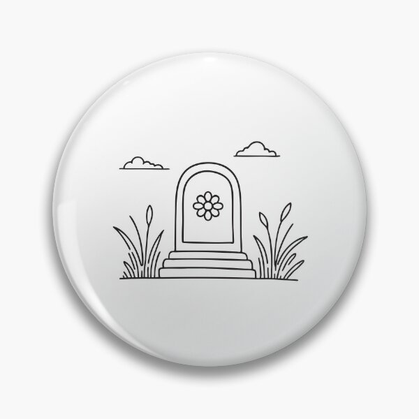 Item preview, A tomb with a flower symbol standing near wild grass under an open sky designed and sold by rasagamastore.