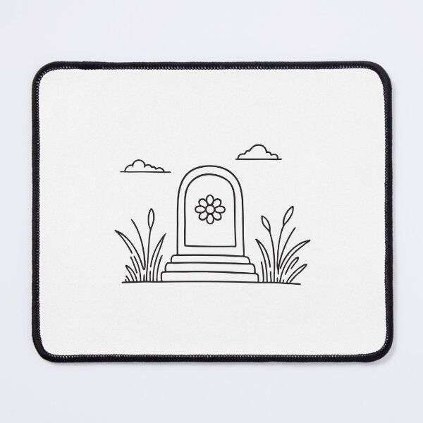 Item preview, A tomb with a flower symbol standing near wild grass under an open sky designed and sold by rasagamastore.