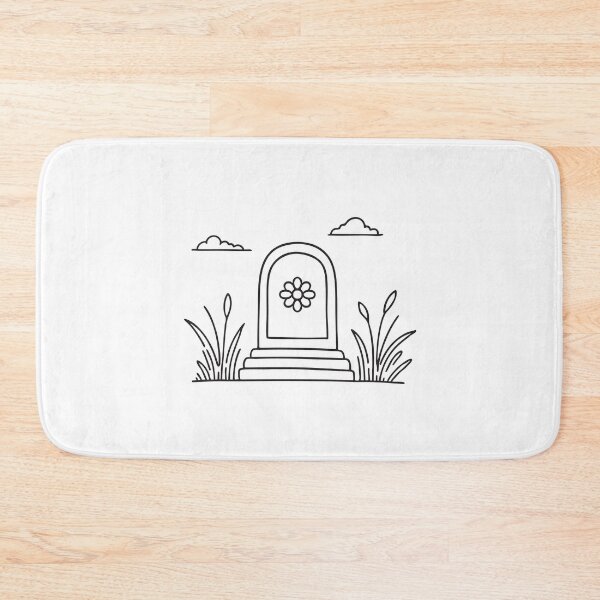 Item preview, A tomb with a flower symbol standing near wild grass under an open sky designed and sold by rasagamastore.