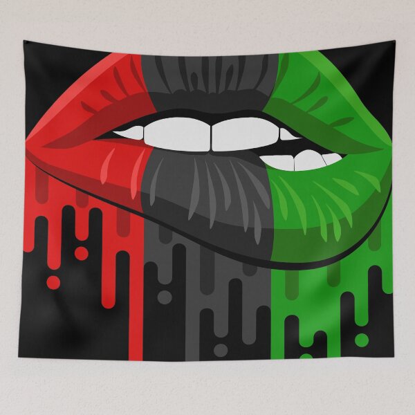 Item preview, African Flag Lips, Black History, American Juneteenth,Kwanzaa Decor designed and sold by GoldenSunsetBloom.