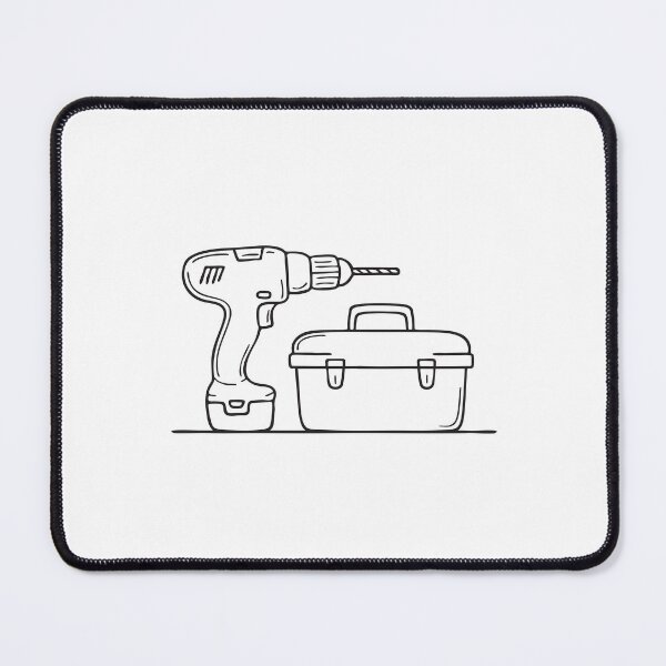 Item preview, A toolbox beside a power drill on a table designed and sold by rasagamastore.
