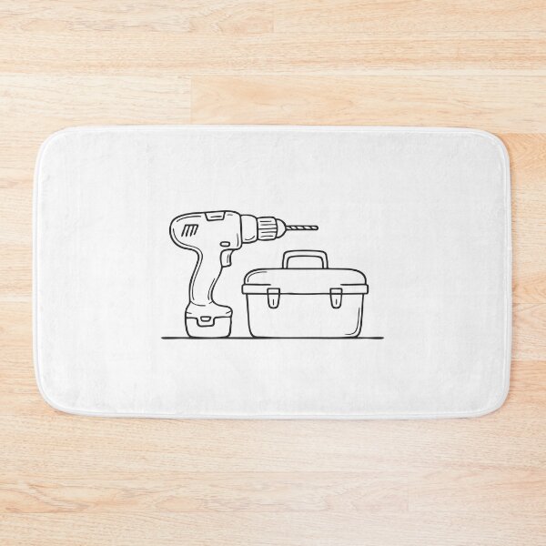 Item preview, A toolbox beside a power drill on a table designed and sold by rasagamastore.