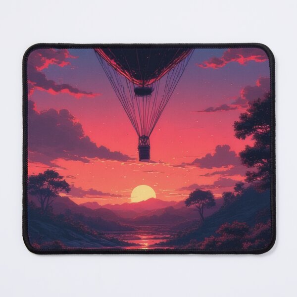 Item preview, Hot air balloon over peaceful river landscape designed and sold by Mianku | Für das Leben.