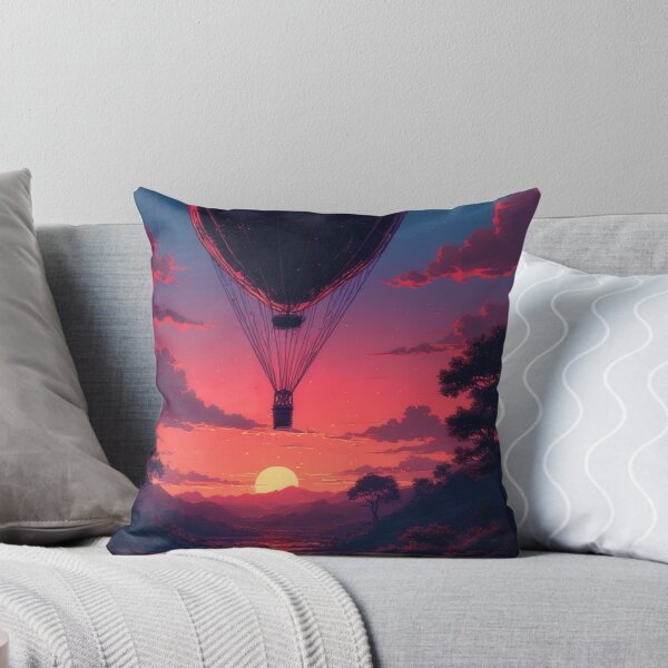 Item preview, Hot air balloon over peaceful river landscape designed and sold by Mianku | Für das Leben.