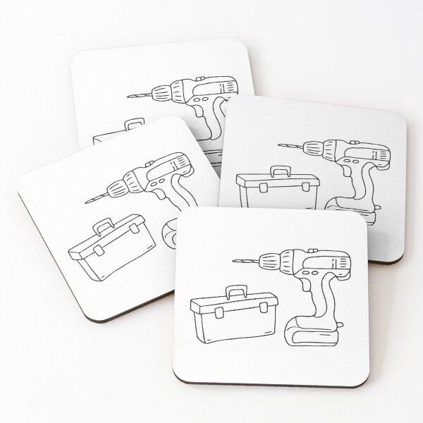 Item preview, A power drill on a workshop table beside a toolbox designed and sold by rasagamastore.