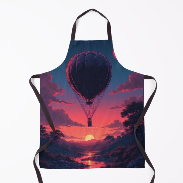 Item preview, Hot air balloon over peaceful river landscape designed and sold by Mianku | Für das Leben.