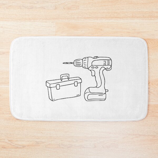 Item preview, A power drill on a workshop table beside a toolbox designed and sold by rasagamastore.
