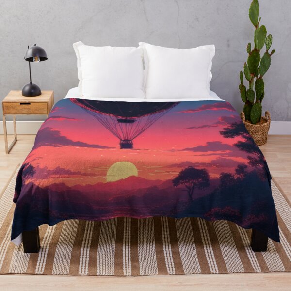 Item preview, Hot air balloon over peaceful river landscape designed and sold by Mianku | Für das Leben.