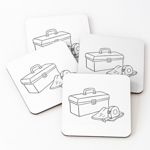 Item preview, A toolbox beside a tape measure and folded handkerchief designed and sold by rasagamastore.