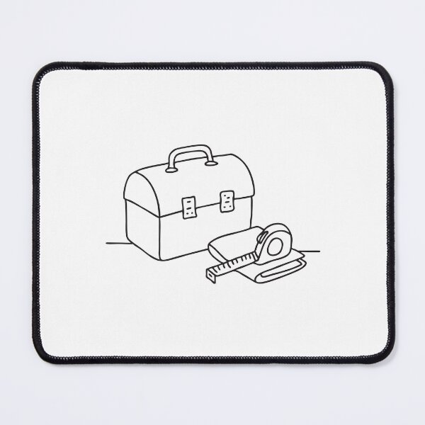 Item preview, A tape measure and folded handkerchief beside a toolbox designed and sold by rasagamastore.