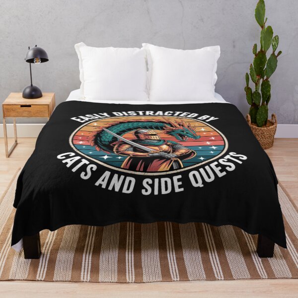 Item preview, Easily Distracted By Cats And Side Quests Funny designed and sold by TAYLOROUSDALE.