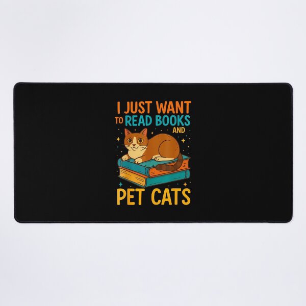 Item preview, I Just Want To Read Books And Pet Cats Funny Cute Cat Lover designed and sold by MyraLorri.