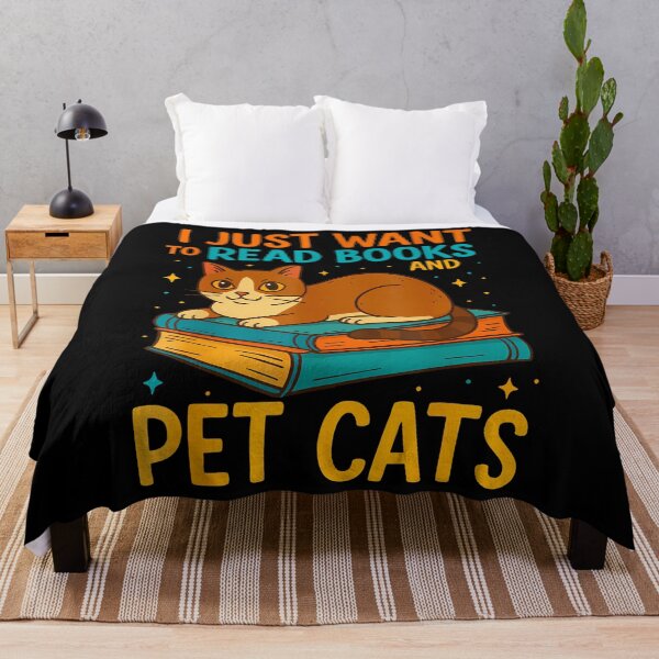 Item preview, I Just Want To Read Books And Pet Cats Funny Cute Cat Lover designed and sold by MyraLorri.