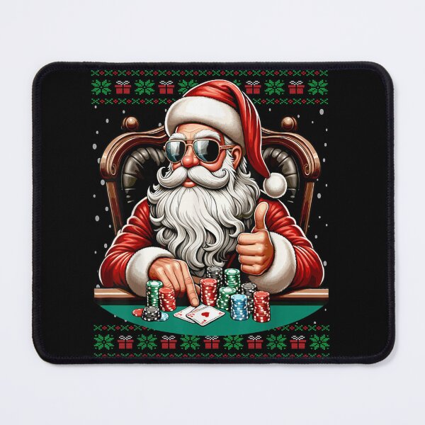 Item preview, Cool Santa Playing Poker Texas Holdem Christmas Gambling Game designed and sold by Gargamal.