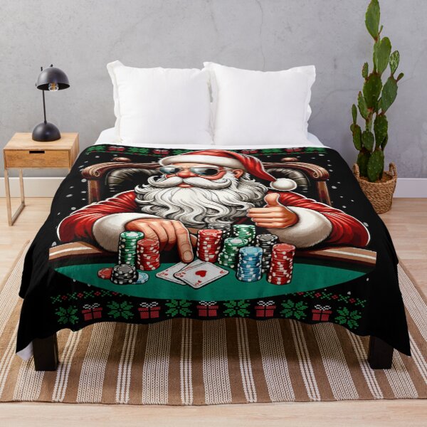 Item preview, Cool Santa Playing Poker Texas Holdem Christmas Gambling Game designed and sold by Gargamal.