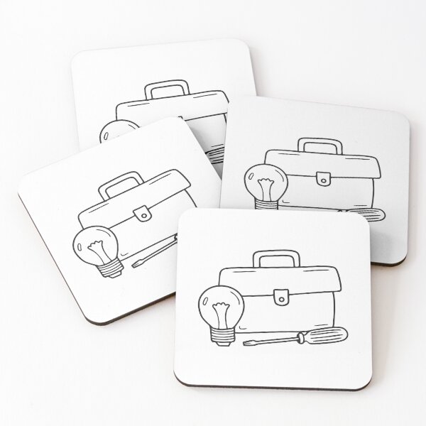 Item preview, A toolbox placed beside a light bulb and screwdriver designed and sold by rasagamastore.