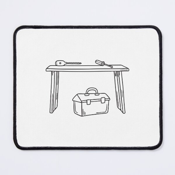 Item preview, Beneath a workbench, a toolbox lies beside a screwdriver designed and sold by rasagamastore.