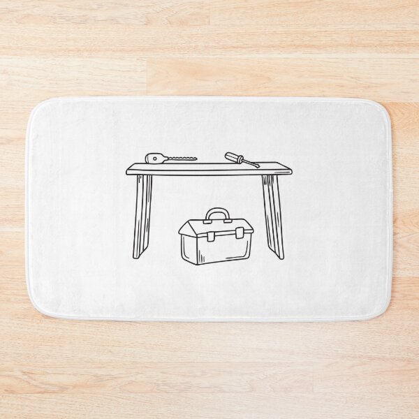 Item preview, Beneath a workbench, a toolbox lies beside a screwdriver designed and sold by rasagamastore.