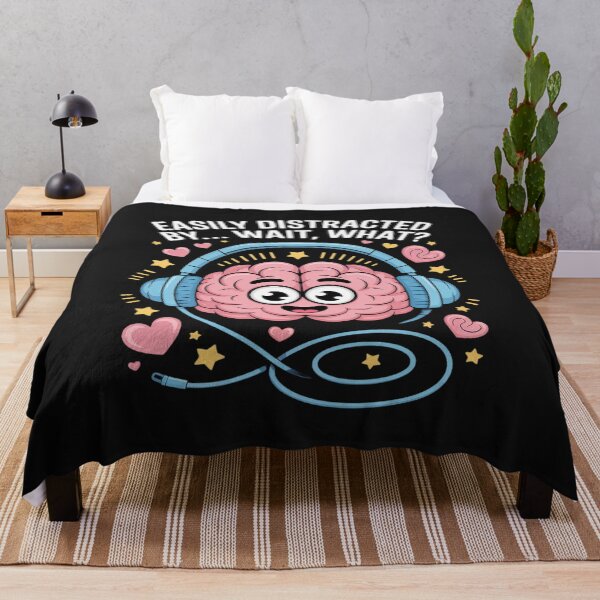 Item preview, Easily Distracted by Wait What Funny ADHD Sayings designed and sold by TAYLOROUSDALE.