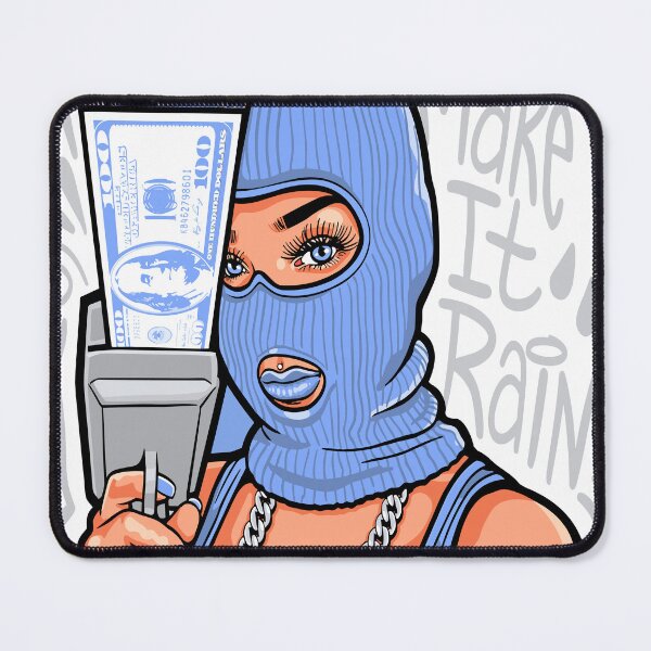 Item preview, Make It Rain Money Girl – Streetwear Aesthetic Masked Babe Design designed and sold by Rogue Heart Collective™.