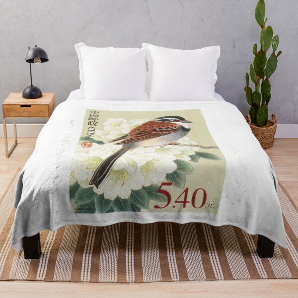Item preview, Chinese Bird Flower Postage Vintage Stamp designed and sold by red-amber65.